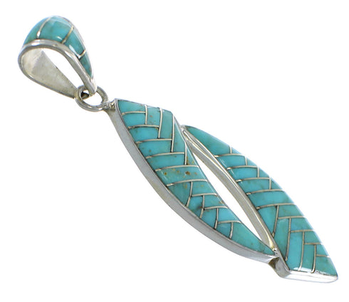 Turquoise Inlay Silver Jewelry Pendant AX48863